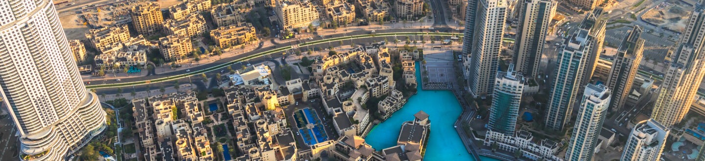 Dubai skyline at dusk